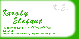 karoly elefant business card